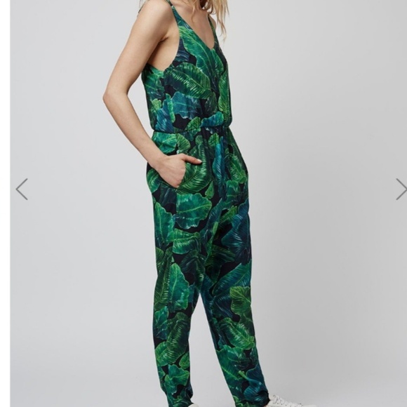Topshop Pants - TOPSHOP palm print jumpsuit NWT size 10